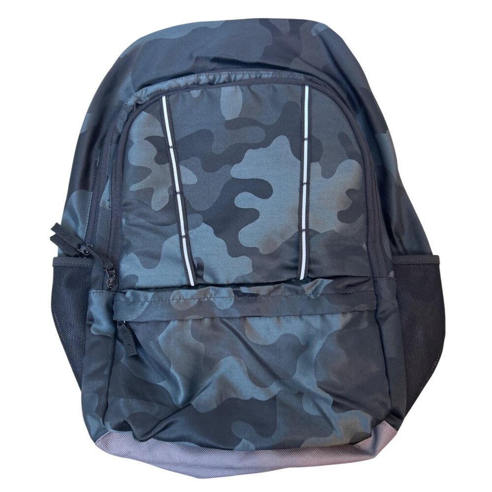 Lands' End Camo Backpack Multiple Compartments Adjustable Straps & Padded Back